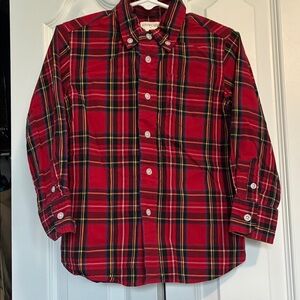 Crewcuts toddler boy red tartan button-down dress shirt size 2